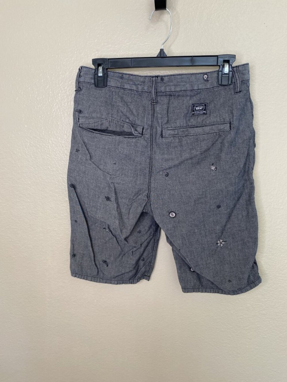 Vans Gray Embroidered Patterned Mens Casual Shorts Size 28 Summer - Picture 4 of 6